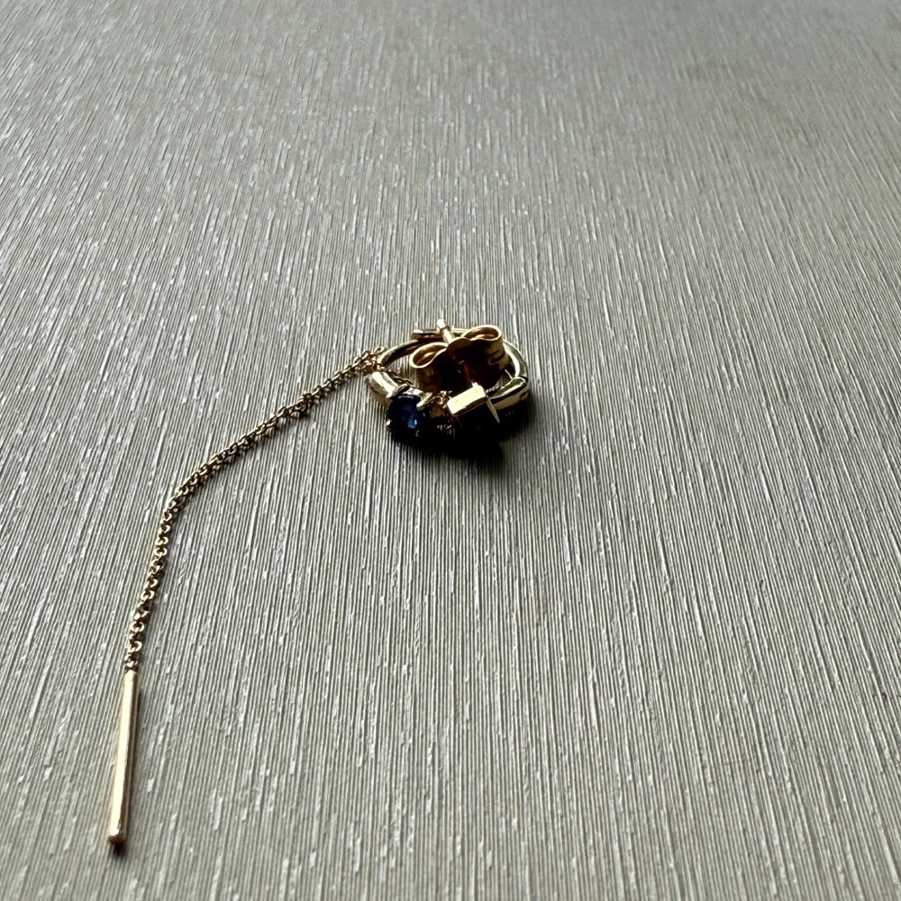 Asymmetrical Mejuri & Artisan Sapphire 14K Gold Earring Set